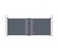 Casanoov Portail battant ajustable en largeur 4m ARLBERG H.160cm alu gris