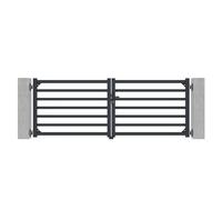 Casanoov Portail Battant ANTELAO 300x110cm Aluminium Gris Anthracite - Design Ajouré Barreaudé Moderne - Robuste Résistant Intempéries - Montage Facile Clôture Jardin Sécurisée Anti-Corrosion