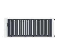 Casanoov Portail coulissant 3,5m VEYMONT H.140cm alu gris + 2 poteaux 20x20cm H.166cm