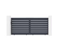 Casanoov Portail coulissant 3,5m VOGEL H.160cm aluminium gris