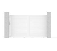 Casanoov Portail coulissant 3m EIGER H.180cm + Portillon 1m EIGER H.180cm aluminium blanc