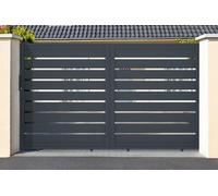 Casanoov Portail coulissant 3m VOGEL H.180cm aluminium gris