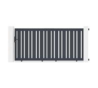 Casanoov Portail coulissant 3x1,4m VEYMONT + Portillon 1m VEYMONT H.1,4m gris
