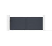 Casanoov Portail coulissant 4m EIGER H.160cm + Portillon 1m EIGER H.160cm aluminium gris