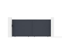 Casanoov Portail coulissant 4m EIGER H.180cm + Portillon 1m EIGER H.180cm aluminium gris