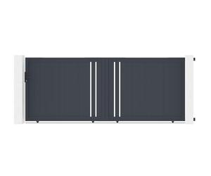 Casanoov Portail coulissant 4m GIONA H.160cm aluminium gris