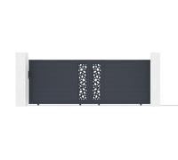 Casanoov Portail coulissant 4m SUNNY H.140cm alu gris + 2 poteaux 20x20cm H.166cm