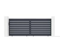 Casanoov Portail coulissant 4m VOGEL H.160cm aluminium gris