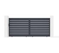 Casanoov Portail coulissant 4m VOGEL H.180cm aluminium gris
