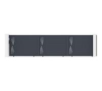 Casanoov Portail coulissant 6m VELETA H.140cm alu + 2 poteaux EIFEL 20x20cm H.166cm GRIS