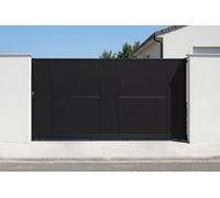 Casanoov Portail coulissant acier 3m NALI H.160cm noir
