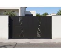 Casanoov Portail coulissant acier 3m NALI VELETA H.160cm noir