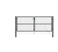 Casanoov Portail grillagé 3m RAZO H.120cm + Portillon 1m RAZO H.120cm Gris