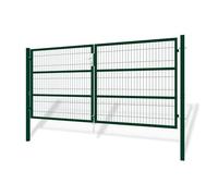 Casanoov Portail grillagé 3m RAZO H.140cm + Portillon 1m RAZO H.140cm Gris