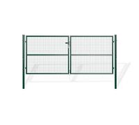 Casanoov Portail Grillage OLGA 3x1,3 m Vert - Battant Jardin 2 Vantaux avec Poteaux Inclus - Acier Galvanisé Robuste - Sécurisé, Durable et Anti-Corrosion - Kit Complet Montage Facile 285x125 cm