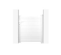 Casanoov Portillon 1 m EIGER H.115 cm | Aluminium Blanc Mat | Portillon de Jardin Plein Sécurisé et Élégant | Résistant Intempéries et Corrosion | Kit Complet avec Serrure, Poignée et Clefs