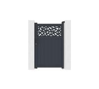 Casanoov Portillon 1m DOLOMITE RUIVO H.160cm aluminium gris + Poteau EIFEL 15x15cm aluminium H.190cm gris anthracite