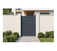 Casanoov portillon 1m eiger h.140cm + 2 poteaux en aluminium gris elda