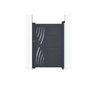 Casanoov Portillon 1m VELETA H.140cm aluminium gris + 2 poteaux ELDA aluminium gris