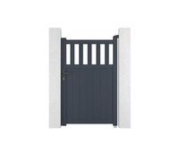 CASANOOV Portillon Aluminium SANTIS 100x160 cm 1x1,6 m 2 m² Gris Anthracite Semi-Ajouré Design Moderne Sécurisé Extérieur Résistant Vent 55 km/h RAL 7016 Thermolaqué Accessoires Inclus