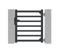 Casanoov Portillon ANTELAO 1x1,10m Aluminium Gris Anthracite - Design Barreaudé Ajouré Moderne - Léger Robuste Anti-Corrosion Résistant Intempéries - Montage Facile Clôture Jardin Sécurisée 93x110cm