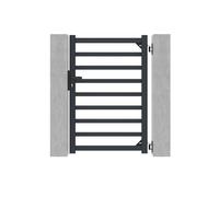 Casanoov Portillon ANTELAO 1x1,40m Aluminium Gris Anthracite - Design Barreaudé Ajouré Moderne - Résistant Inoxydable Anti-Corrosion - Montage Facile Clôture Jardin Sécurisée Intempéries 93x142cm