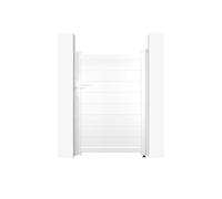 Casanoov Portillon EIGER 1x1,40m Aluminium Blanc - Design Plein Élégant et Moderne - Robuste Inoxydable Résistant Intempéries - Montage Facile Clôture Jardin Sécurisée Intimité Extérieur 100x143cm
