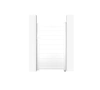 Casanoov Portillon EIGER 1x1,60m Aluminium Blanc - Design Plein Élégant et Moderne - Robuste Inoxydable Résistant Intempéries - Montage Facile Clôture Jardin Sécurisée Intimité Extérieur 100x161cm