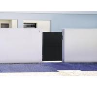 Casanoov Portillon Extérieur de Jardin NALI 1 m x 140 cm - Acier Noir Mat Plein et Occultant - Portillon Piéton Robuste pour Clôture et Entrée Maison