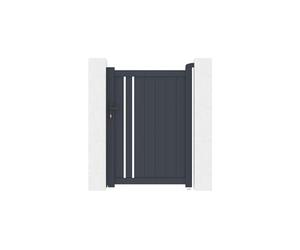 Casanoov Portillon GIONA 1x1,40m Aluminium Gris Anthracite - Design Semi-Ajouré Élégant et Moderne - Robuste Inoxydable Résistant Intempéries - Montage Facile Clôture Jardin Sécurisée 104x136cm