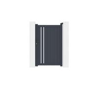 Casanoov Portillon GIONA Aluminium Gris Anthracite 104 x 151,3 cm 1,04 x 1,51 m 1,57 m² Semi-Ajouré Design Entrée Jardin Intimité Résistance Corrosion Accessoires Inclus Montage Facile