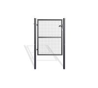 Casanoov Portillon Grillage 1x1,30 m Acier Galvanisé Gris Anthracite OLGA - Design Classique Robuste - Résistant Intempéries et Corrosion - Montage Facile avec Poteaux - Kit Jardin 100x130 cm