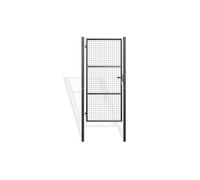 Casanoov Portillon Grillage 1x2 m Acier Galvanisé Gris Anthracite OLGA - Design Classique Robuste - Résistant Intempéries et Corrosion - Montage Facile avec Poteaux - Kit Jardin Sécurisé 100x200 cm