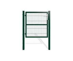 Casanoov Portillon Grillage RAZO 1x1 m Vert Mousse - Acier Galvanisé Thermolaqué - Résistant Intempéries et Corrosion - Design Robuste - Montage Facile Kit Complet avec Poteaux et Serrure 87x100 cm