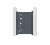 Casanoov Portillon LIFE 1x1,45m Aluminium Gris Anthracite - Motif Arabesques Élégant et Moderne - Robuste Inoxydable Résistant Intempéries Montage Facile Clôture Entrée Jardin Sécurisée 100x145cm