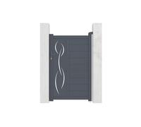Casanoov Portillon LIFE 1x1,6m Aluminium Gris Anthracite - Motif Arabesques Élégant et Moderne - Robuste Inoxydable Résistant Intempéries Montage Facile Clôture Entrée Jardin Sécurité 103x161cm