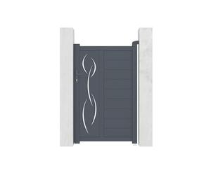 Casanoov Portillon LIFE 1x1,6m Aluminium Gris Anthracite - Motif Arabesques Élégant et Moderne - Robuste Inoxydable Résistant Intempéries Montage Facile Clôture Entrée Jardin Sécurité 103x161cm