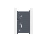 Casanoov Portillon LIFE 1x1,8m Aluminium Gris Anthracite - Motif Arabesques Élégant et Moderne - Robuste Inoxydable Résistant Intempéries Montage Facile Clôture Entrée Jardin Sécurisée 103x176cm