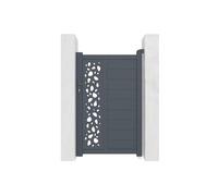 Casanoov Portillon SUNNY 1x1,6m Aluminium Gris Anthracite - Motif Galets Élégant et Moderne - Robuste Inoxydable Résistant Intempéries Montage Facile Clôture Entrée Jardin Sécurisée 103x161cm