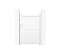 Casanoov Portillon VOGEL 1x1,40 m Aluminium Blanc Mat - Design Ajouré Moderne - Robuste et Résistant Intempéries - Montage Facile - Clôture Jardin Sécurisée - Entrée Extérieure 100x140 cm