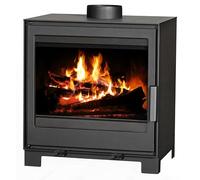 CasaNovae24 CUBE L poêle à bois avec arrivée d’air extérieur, 6,1 kW, Ø 150 mm, Noir