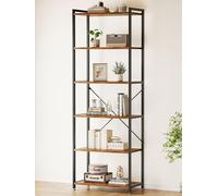 Casaottima Étagère à livres à 6 niveaux de haut, bibliothèque moderne en bois pour chambre à coucher, étagère industrielle pour salon, maison, bureau, cuisine, étagère sur pied, étagère de rangement