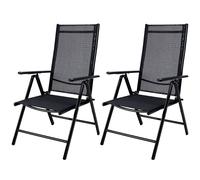 CASARIA 2/4/6x Chaises de jardin pliantes aluminium dossier réglable 8 positions