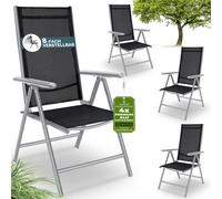 CASARIA 2/4/6x Chaises de jardin pliantes aluminium dossier réglable 8 positions