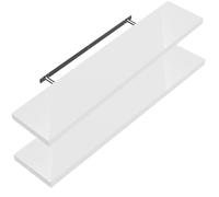 CASARIA 2x Étagères Murales Flottantes 110 cm Blanc Brillant MDF Robuste Effet Flottant étagère Bois Rangement décoration