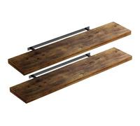 CASARIA 2x Étagères Murales Flottantes 110 cm Chêne foncé MDF Robuste Effet Flottant étagère Bois Rangement décoration
