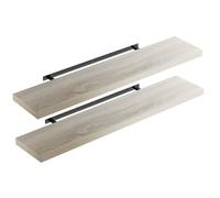 CASARIA 2x Étagères Murales Flottantes 110 cm Chêne MDF Robuste Effet Flottant étagère Bois Rangement décoration