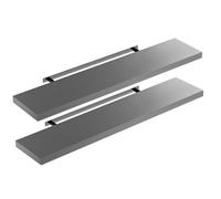 Casaria 2X Étagères Murales Flottantes 110 cm Gris MDF Robuste Effet Flottant étagère Bois Rangement décoration