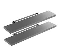 Casaria 2X Étagères Murales Flottantes 110 cm Gris MDF Robuste Effet Flottant étagère Bois Rangement décoration