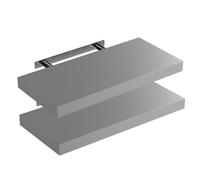 CASARIA 2x Étagères Murales Flottantes 50 cm Gris MDF Robuste Effet Flottant étagère Bois Rangement décoration